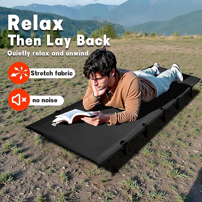 ASGARD Camping Cot, Portable Camping Bed for Adults, Foldable Sleeping Cots for Hiking,Camping,Travel (Black#Upgraded)