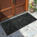 Yimobra Large Door Mat Outside Entrance 47x24, Waterproof Sturdy Outdoor Mats for Front Door, Heavy Duty Non-Slip Doormat for Garage Patio Entryway Indoor, Easy Clean, Black