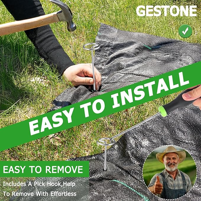 150PCS Landscape Fabric Staples Stakes Pins 6 Inch,Circle Top Garden Staples Weed Barrier Stakes for Securing Garden Fabric Ground Sheets and Fleece,More Holding Power Than U-Shape Landscape Pins