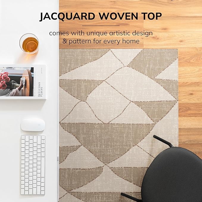 Anji Mountain Rug'd Office Chair Mat for Carpet & Hardwood Floor - Jacquard Woven Top, Anti-Slip Backing, Low Pile, Floor Protector Desk Chair Mat, Office Rugs for Rolling Chairs (36 x 48)