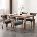 RIVOVA Mid Century Modern Dining Chairs Set of 4 Linen Fabric Upholstered Kitchen Side Chairs with Nailhead Trim, Modern Kitchen Armless Solid Wood Dining Chairs, Charcoal