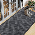 Smiry Front Door Mat Outside Entrance, Heavy Duty Outdoor Indoor Mat, Natural Rubber Doormat, Non Slip, Trap Dirt and Moisture, Easy Clean, Low Profile Patio Porch Entryway Mat, 47x23, Dark Grey