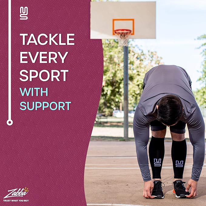 Modetro Sports Calf Compression Sleeves - Leg Sleeves for Men and Women - Shin Splint Relief Support Brace Running Flights