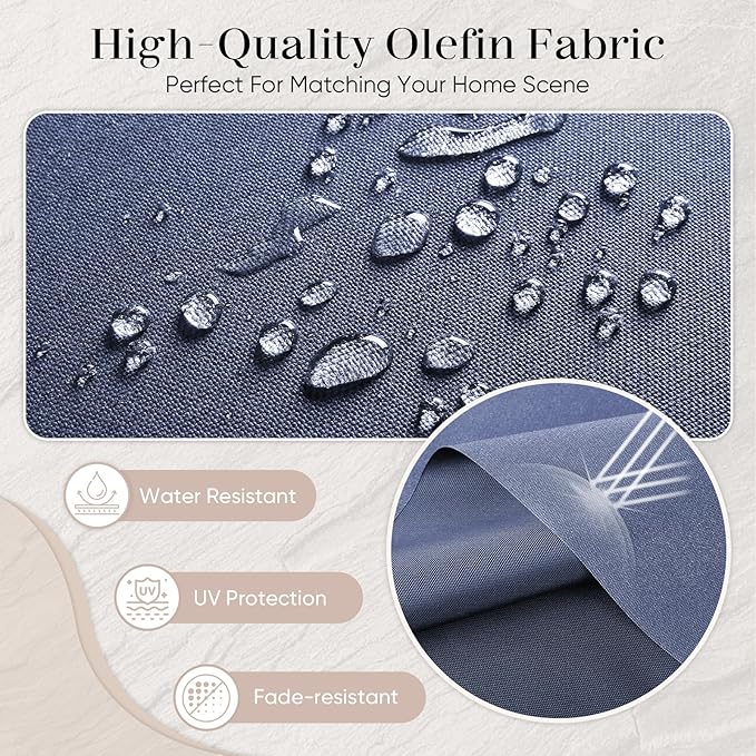 Outdoor Seat Cushion Set-24 x 24 x 6 Inch Outdoor Chair Cushions Set of 2 with Water Resistant & Removable Cover Outdoor Cushions for Patio Furniture Chair Sofa Couch-Blue