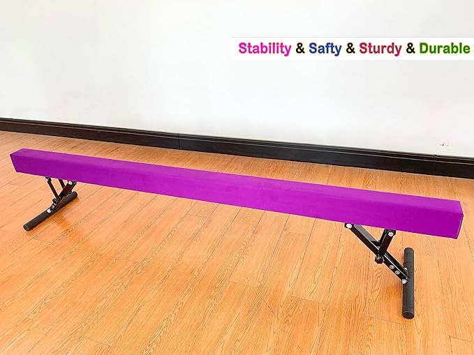 MARFULA Adjustable Balance Beam 8 ft Gymnastic Beam Adjustable Height for Kids and Teenage of All Gymnastic Levels, Gymnastic Training Beam Gymnastic Equipment for Athlete Home and Gym Club Use