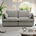 Lopzeho Cloud Modular Sectional Sofa, Waterproof Down Filled Sectional Sofa, High Backrest Loveseat Sectional Couches for Living Room, Modern Modular Couch with Removable Cover, Light Gray