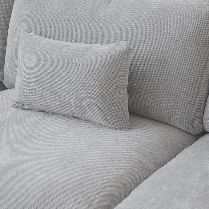 WJShome Modern Middle Module Couch for Living Room, Cushion Covers Removable, Minimalist Comfy Breathable Sofa,Gray