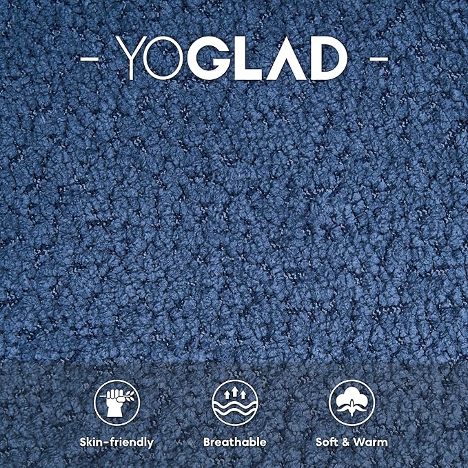 Yoglad 38.58'' Swivel Round Chair, Comfy Boucle 360° Accent Chair with Thick Cushion, Oversized Modern Single Sofa with 3 Pillows, Soft Armchair for Nursery, Living Room, Bedroom, Office (Blue)