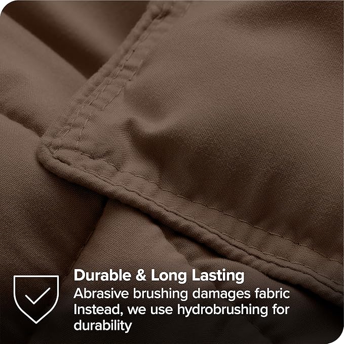 Bare Home Bed-in-A-Bag 8 Piece Comforter & Sheet Set - Split King - Goose Down Alternative - Ultra-Soft 1800 Premium Bed Set (Split King, Cocoa/Cocoa)