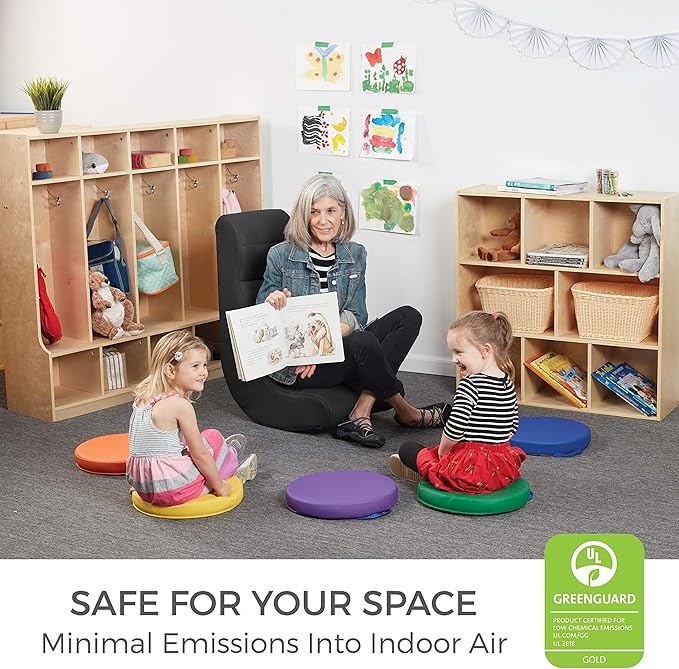 Factory Direct Partners 10489-BK Soft Ergonomic Horizontal Soft Video Rocker - Great for Reading, Gaming, Meditating, or TV for Kids Teens and Adults - Black