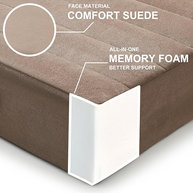 JKMAX 22 inches Floor Pillow for Adults - Large Meditation Cushion with Thick Foam & Soft Tufted Cover - Premium Outdoor Square Floor Cushion Seat - Yoga Pillows for Sitting On Floor - Coffee