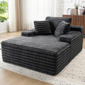 Jocisland 67 inch Chaise Lounge, No-Assembly Sofa Chaise with Throw Pillows and Armrests, Faux Fur Sleeper Sofa for Living Room, Apartments, Gray