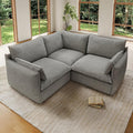 Forest aesthetics Cloud Modular Sectional,3 Seater Waterproof High Backrest V Shape Sectional Sofas,Down Filled Modular Couch with Removable Washable Cover for Living Room,Dark Gray