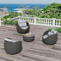 Erotr 4 Pieces Courtyard Seating Set: Aluminum Woven Rope Patio Furniture Chair Set - All Weather Metal Outdoor Conversation Set - Assembled Armchair w/Table for Bistro Deck Porch Balcony Apartment