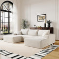 AUGOP 108" Sectional Couches for Living Room Modern Modular Sofa with L-Shape Couchs Upholstered Boneless Couch Deep Seat Sectional Couch with Chaise (White, Right Facing Chaise+2Seaters+1Ottoman)