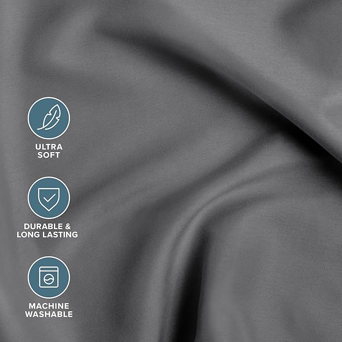 Bare Home Bed-in-A-Bag 5 Piece Comforter & Sheet Set - Twin - Goose Down Alternative - Ultra-Soft 1800 Premium Bed Set (Twin, Light Grey/Grey)