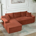 HYJT-H&K Modular Sectional Sofa Cloud Sectional Couch, 95" Comfy Fluffy L Shaped Orange Couches for Living Room, Deep Seat Memory Foam Plush Corduroy Boneless Couch Sectionals Left Facing Chaise Sofa