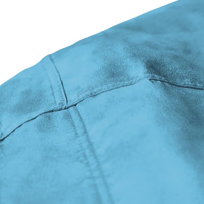 Lumaland Luxurious 4ft Large Bean Bag Chair with Microsuede Cover - Ultra Soft, Foam Filling, Washable Bean Bag Sofa for Kids, Teenagers, Adults, Pets - Sack Chair for Dorm, Kid's Room - Light Blue