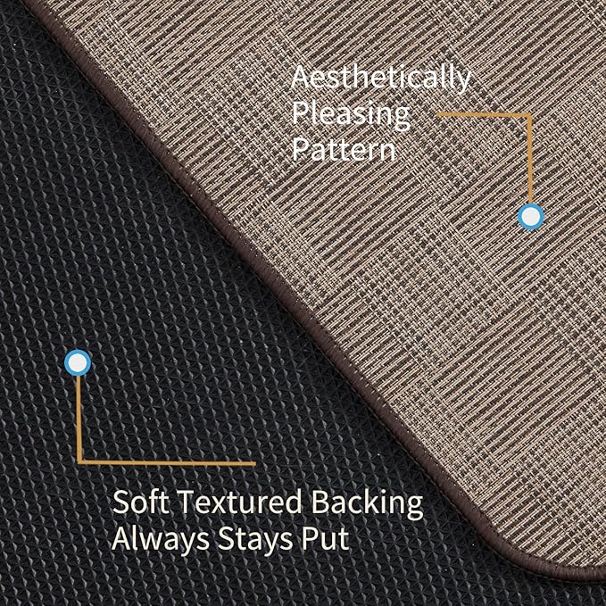 Chair Mat for Hardwood & Tile Floor, 47" x 60" Heavy Duty Office Chair Mat for Rolling Chairs, Anti Slip, Non-Curve, Floor Protector for Home Office, Brown Square