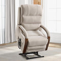 Dual Motor Power Lift Recliner Chair, Lay Flat Recliner, Lift Chair with Massage and Heat, Standing Assistance, Infinite Position Reclining, Living Room Chair (Beige1)