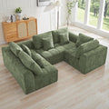 110''Modular Sectional Couches for Living Room, Cloud Boneless Compressed Sectional Sofa, Oversized U Shaped 5 Seater Upholstered Memory Foam Sofa, No Assembly, Chenille Green