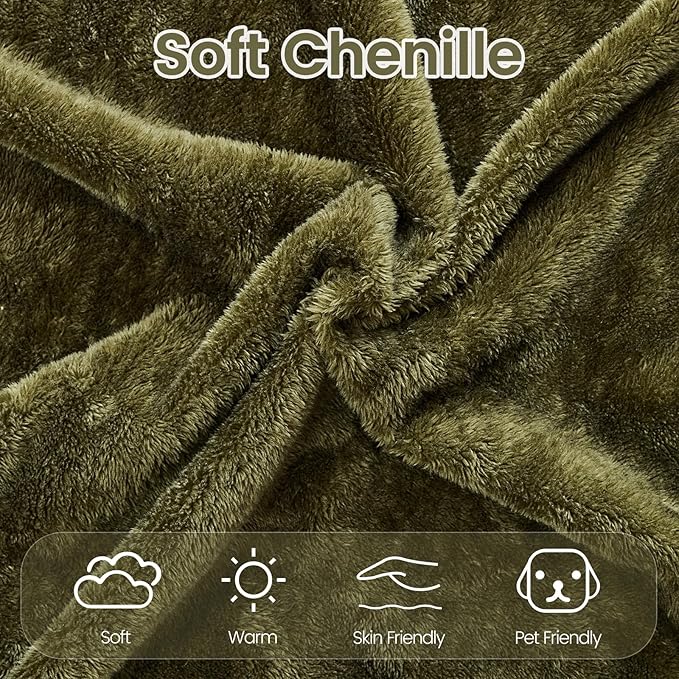 Orynveela Convertible Folding Sofa Bed, 78” Full Size Floor Sleeper Couch, Chenille Full Foam Futon Loveseat for Living Room Bedroom, No Assembly Required (Green)