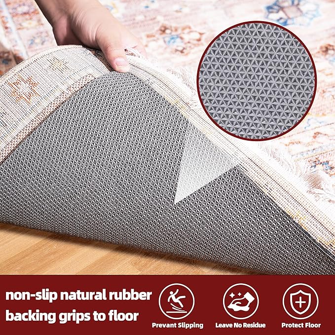 BAGAIL Felt and Natural Rubber Backing Rug Pads 1/4” Thick, 9 x 12 Ft Non Slip Carpet Gripper Keep Rugs in Place, Under Area Rug Protective Cushioned Pads, Carpet Runners, Hardwood Floors Protection