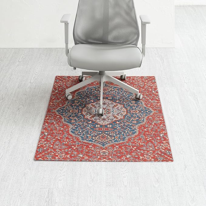 Anji Mountain Rug'd Office Chair Mat for Carpet & Hardwood Floor - Jacquard Woven Top, Anti-Slip Backing, Low Pile, Floor Protector Desk Chair Mat, Office Rugs for Rolling Chairs (36 x 48)