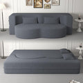 SZLIZCCC 78'' Modern Floor Sofa Bed, Convertible Teddy Fabric Sleeper with 2 Pillows, Modern Teddy Fabric Floor, Foam Folding Mattress for Living Room, Guest Bed, Playroom & Small Spaces (Grey)