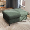 Upvilla 35" Large Storage Ottoman for Living Room, 7.8" Deep Seat Rectangular Ottoman Foot Rest for Couch, Chenille Storage Footstool Load 350 lb （Green）