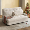 WLIVE Futon Sofa Bed with Adjustable Backrest, Bean Bag Chairs for Adults, Floor Couch with Armrest, Pillow, Low Profile Floor Seating for Living Room, Reading, Bedroom, Loveseat, Beige