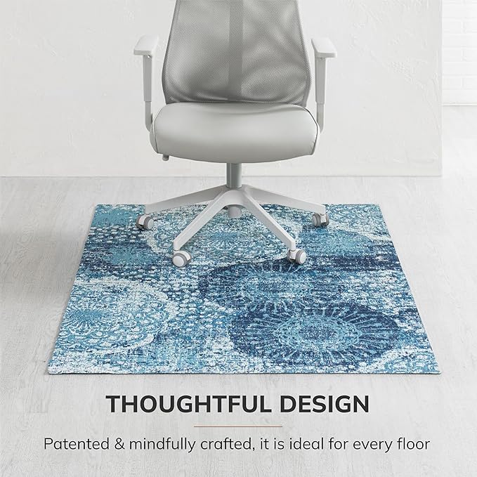 Anji Mountain Rug'd Office Chair Mat for Carpet & Hardwood Floor - Jacquard Woven Top, Anti-Slip Backing, Low Pile, Floor Protector Desk Chair Mat, Office Rugs for Rolling Chairs (40 x 54)