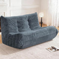 Bean Bag Loveseat Chair Big Sofa Beanbag Chair for Adults Fireside Chair Bean Bag Lounger with Memory Foam Filled for Home,Apartment or Gaming Venue（Grey Plush）