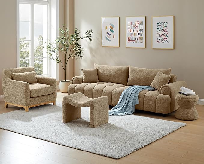 VANOMi Large Footstool Ottoman, Multi-Functional Modern Foot Stool, Sofa Footrest Extra Seating for Living Room, Entryway, Hallways and Bedrooms, Large, White