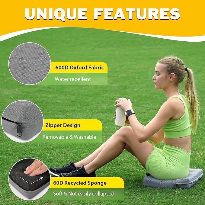 2 Pcs Stadium Seat Cushions Water-Repellent Bleacher Seat Cushions Indoor & Outdoor Seat Cushion for Bleachers Portable Stadium Cushion for Sports Events, Office Chairs, Beaches