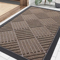 Smiry Front Door Mat Outside Entrance, Heavy Duty Outdoor Indoor Mat, Natural Rubber Doormat, Non Slip, Trap Dirt and Moisture, Easy Clean, Low Profile Patio Porch Entryway Mat, 29.5x17, Mix Brown