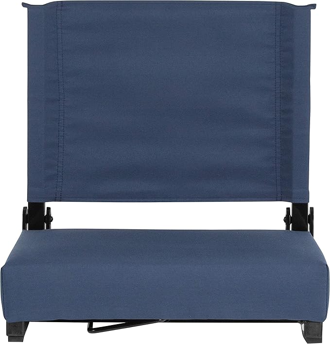 Flash Furniture Grandstand Portable Stadium Seat for Bleachers or Benches, Folding Padded Stadium Chair with Carrying Handle, 500 lb. Weight Capacity, Navy Blue