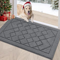REFETONE Indoor Doormat, Front Back Door Mat 20"x32" Rubber Backing Non Slip Mats, Absorbent Washable Entrance Doormat for Entryway, Resist Dirt Low-Profile Inside Floor Mats for Muddy Shoes, Grey