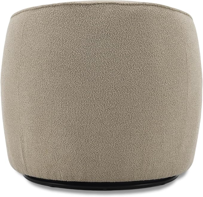 FaFaSoGoodFa Swivel Accent Chair, Modern Upholstered Boucle Barrel Arm Chairs with Pillow for Living Room, 360 Degree Round Swivel Sherpa Armchair with Round Base for Bedroom Club (1, Light Brown)