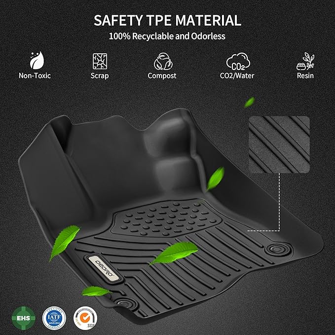 OEDRO Floor Mats 3 Row Liner Set Fit for 2018-2025 Ford Expedition with 2nd Row Bucket Seats (7 Seats), Includes 1st and 2nd 3rd Row Full Set Liners