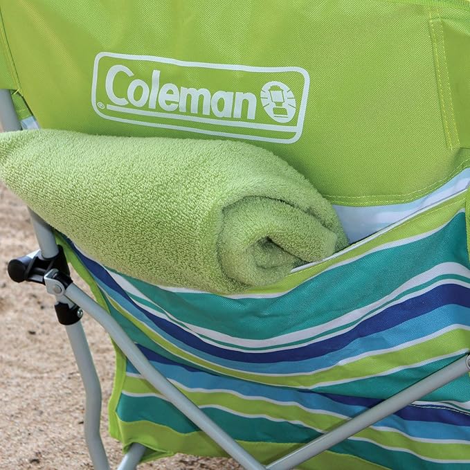 Coleman Utopia Breeze Lightweight Beach Chair with Cup Holder, Comfortable Portable Outdoor Chair with Carry Bag, Supports up to 250lbs, Great for Beach & Yard