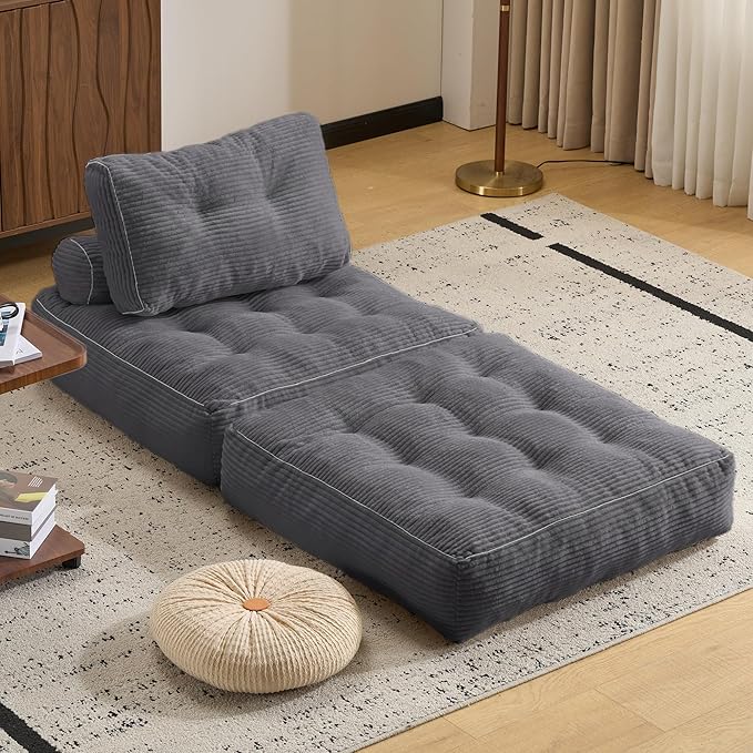 Folding Sofa Bed,Convertible Sleeper Chair for Adults, Folding Sofa Bed Foam Filling Couch with Pillow，Sleeper Chairs Single Size Floor Mattress
