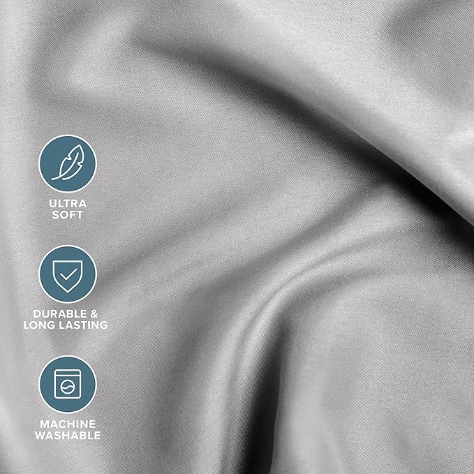 Bare Home Bed-in-A-Bag 5 Piece Comforter & Sheet Set - Twin - Goose Down Alternative - Ultra-Soft 1800 Premium Bedding Set (Twin, Grey/Light Grey)