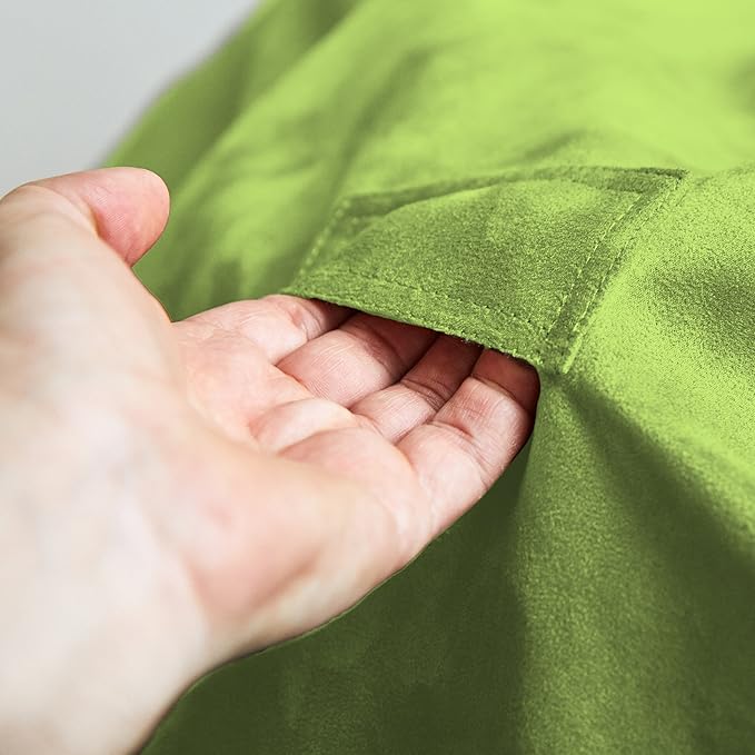 Lumaland Luxurious Giant 6ft Bean Bag Chair with Microsuede Cover - Ultra Soft, Foam Filling, Washable XL Bean Bag Sofa for Kids, Teenagers, Adults - Sack Chair for Dorm, Family Room - Light Green