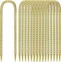 11 Pack 12 Inch Rebar Stakes Anti-Rust Galvanized Steel U Shape Hook Strong Ground Anchors for Tents, Position Kits, Fences, Trampolines Landscape Fabric for Farm Garden