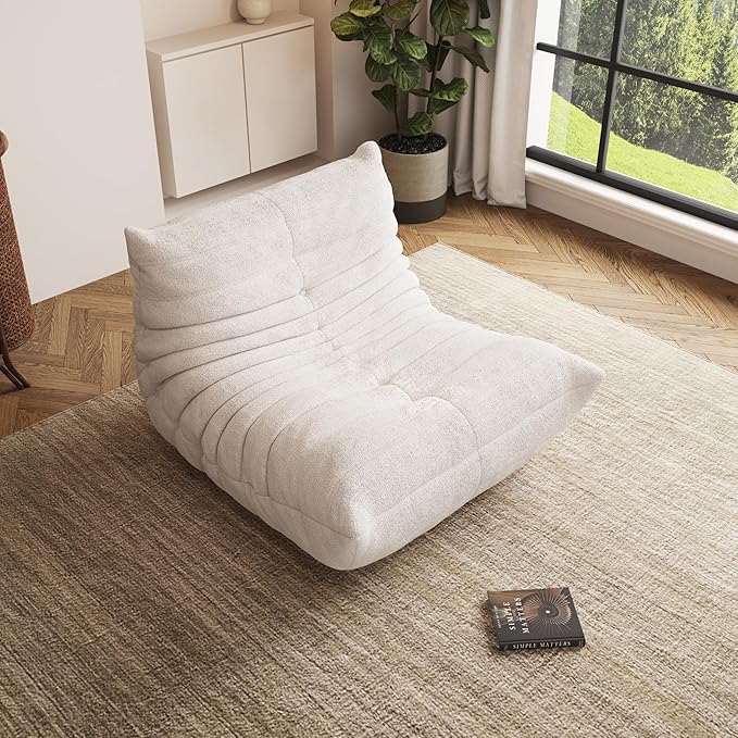 Bean Bag Chair, Oversized Bean Bag Chair for Living Room, Fireside Chair for Adults with Memory Foam Filled, Big Accent Sofa Lounge Floor Sofa for Gaming, Reading, Relax, No Assembly Required.