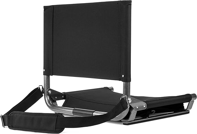 Cascade Mountain Tech Stadium Seat - Lightweight, Portable Folding Chair for Bleachers and Benches - Navy, 17"