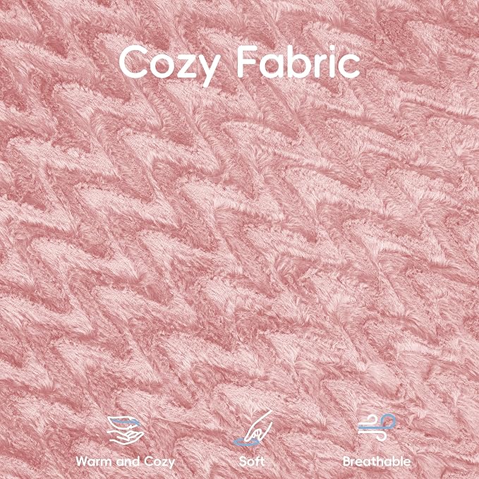Hobestluk Bean Bag Chair Giant Bean Bag Chairs for Adults Big Bean Bag Chair with Memory Foam Filler Adults Large Beanbag with Faux Fur Cover for Bedroom (Chevron Pink,Large)