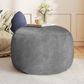 Gericco Round Pouf Ottoman Foot Rest, 29 X 18Inch Floor Poufs Footstool, A Round Modern Foam Filled Foot Stool for Living Room, Home, Nursery, Dorm, Outdoor (Grey, 29Inch)
