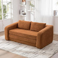 71" Foldable Sofa Bed, Chenille Loveseat with Armrest and Backrest Pillows, Convertible Boneless Couch, Modern Floor Couches for Living Room, Guestroom and Apartment
